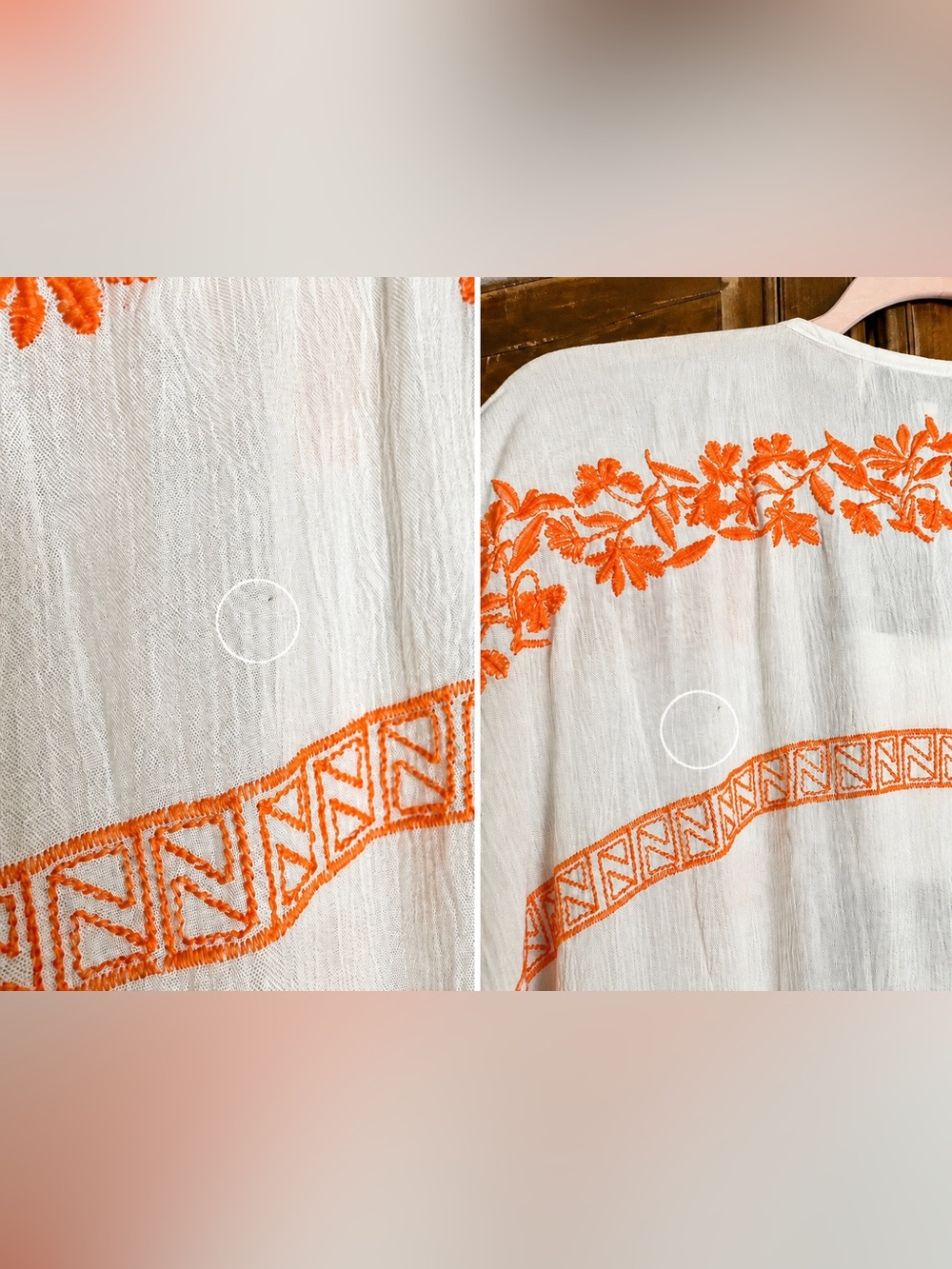 Hale Bob Bamboo Resort Kimono Robe Cover-Up Orange Cream Small NWT - Picture 4 of 10